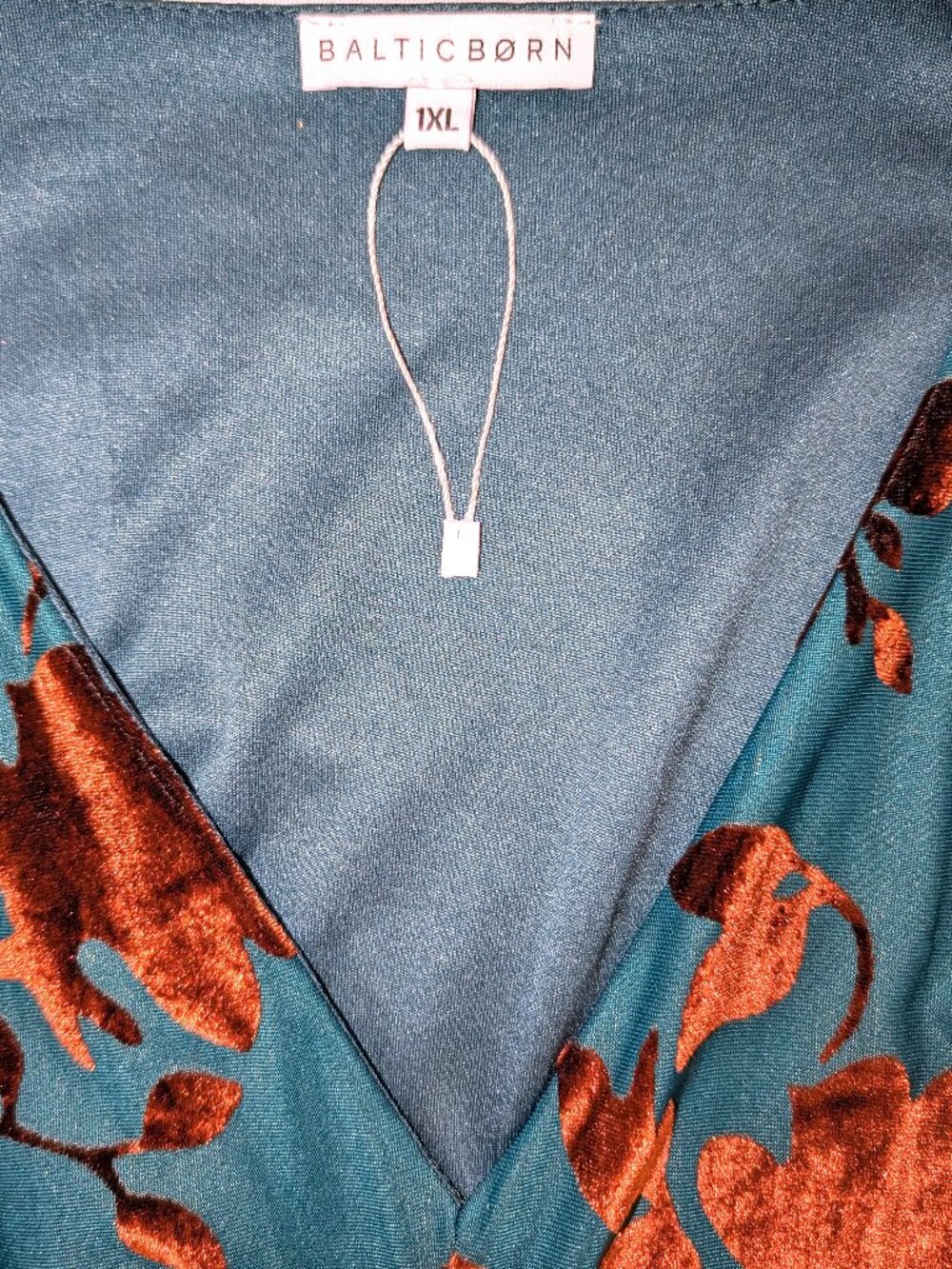 Baltic Born | Leslie Velvet Maxi Dress Floral Bronze & Jade | Size 1XL - Picture 7 of 15
